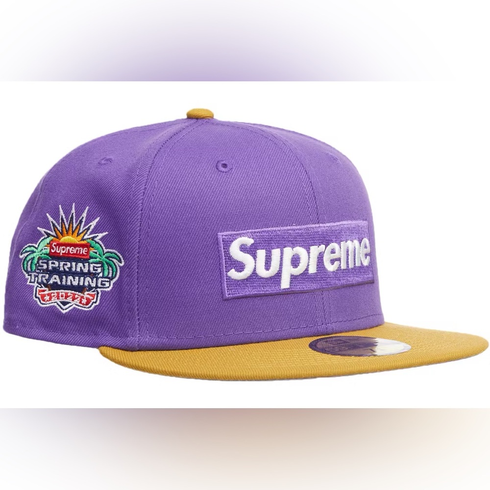 Supreme Purple Two-Tone SS22 Box Logo New Era Fitted Baseball Hat 7 1/4